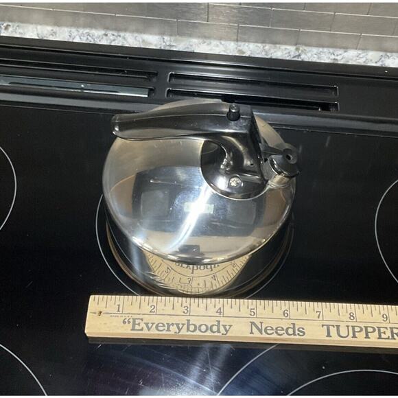 Paul Revere Signature Vintage Small 1 QT Whistling Tea Pot Kettle Copper Bottom - Picture 11 of 15